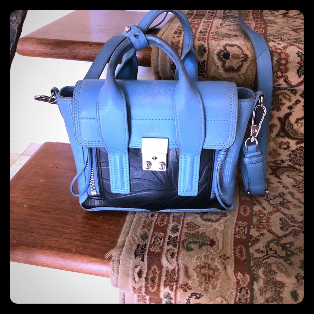 Phillip Lim mini blue and black cross body bag